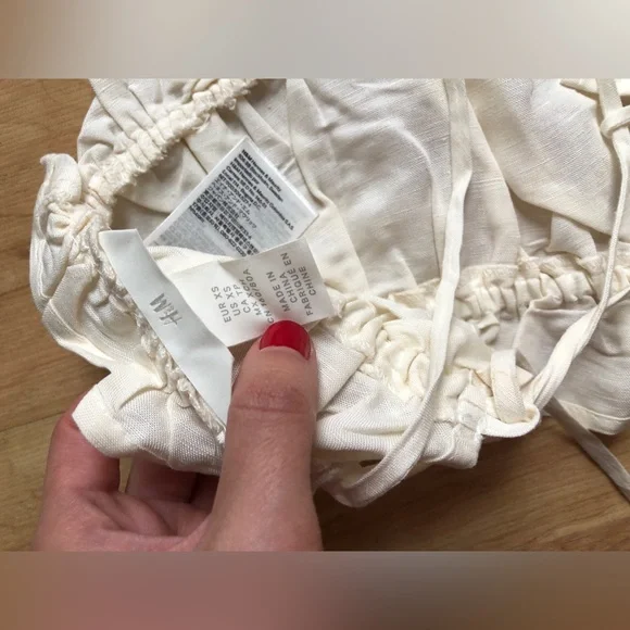 H&M Linen White Ruffled Top - Picture 4 of 5